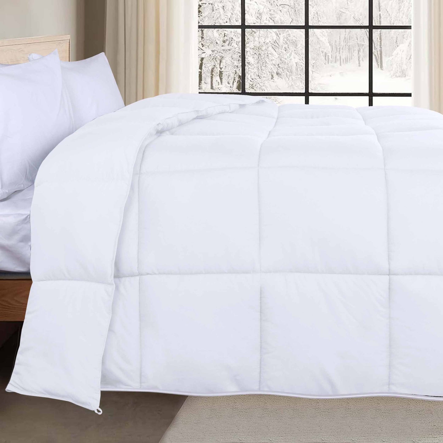 Brushed Microfiber Reversible Down Alternative Comforter - White