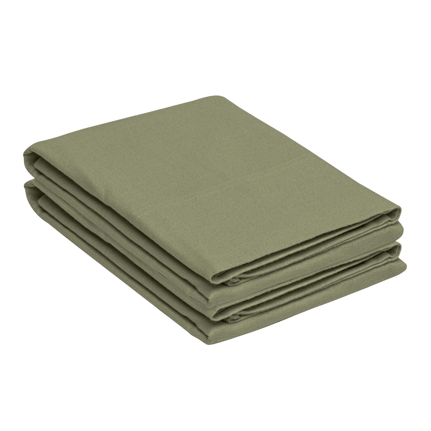 Cotton Flannel 2 Piece Pillowcase Set - Sage