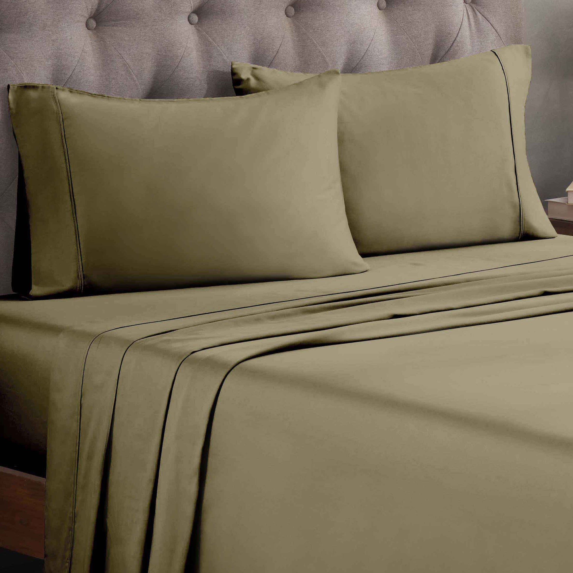 Egyptian Cotton 300 Thread Count Solid Deep Pocket Sheet Set - Sage