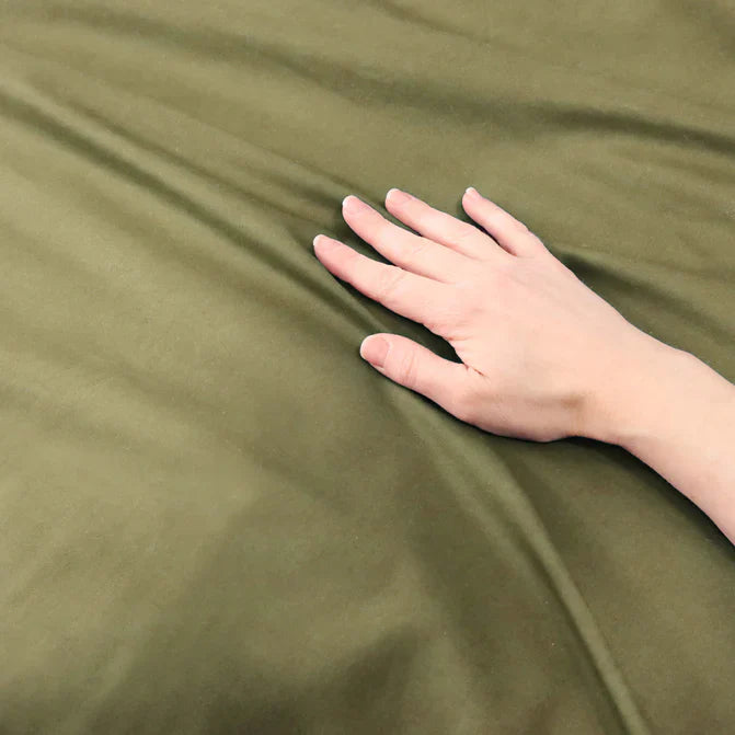 Cotton Percale Modern Traditional Duvet Cover Set - Sage