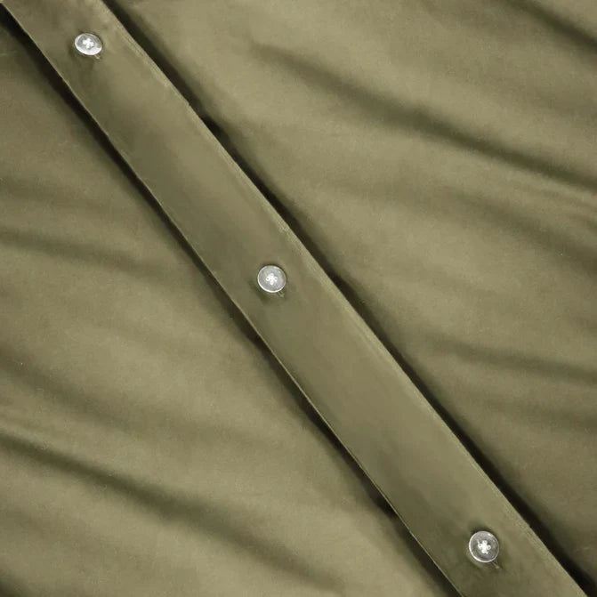 Cotton Percale Modern Traditional Duvet Cover Set - Sage
