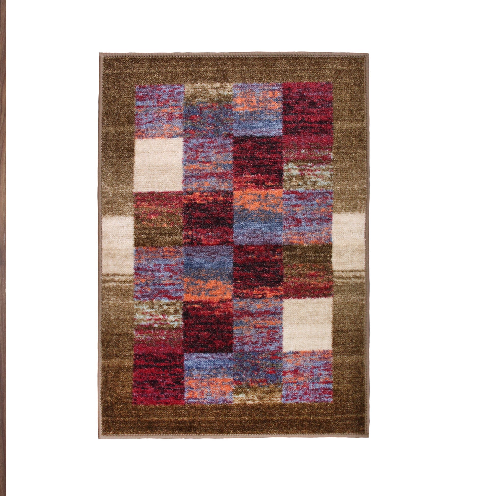 Lockwood Color Block Non-Slip Washable Indoor Area Rug or Runner - Sage