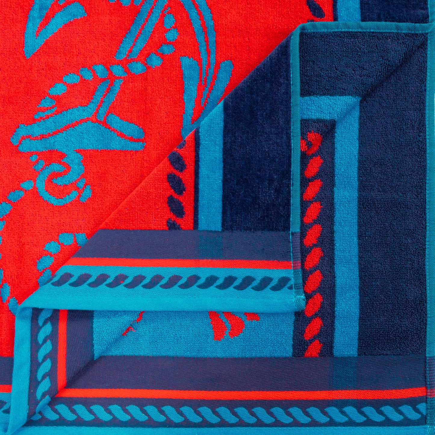 Superior Sailing Cotton Oversized Beach Towel Set - Blue