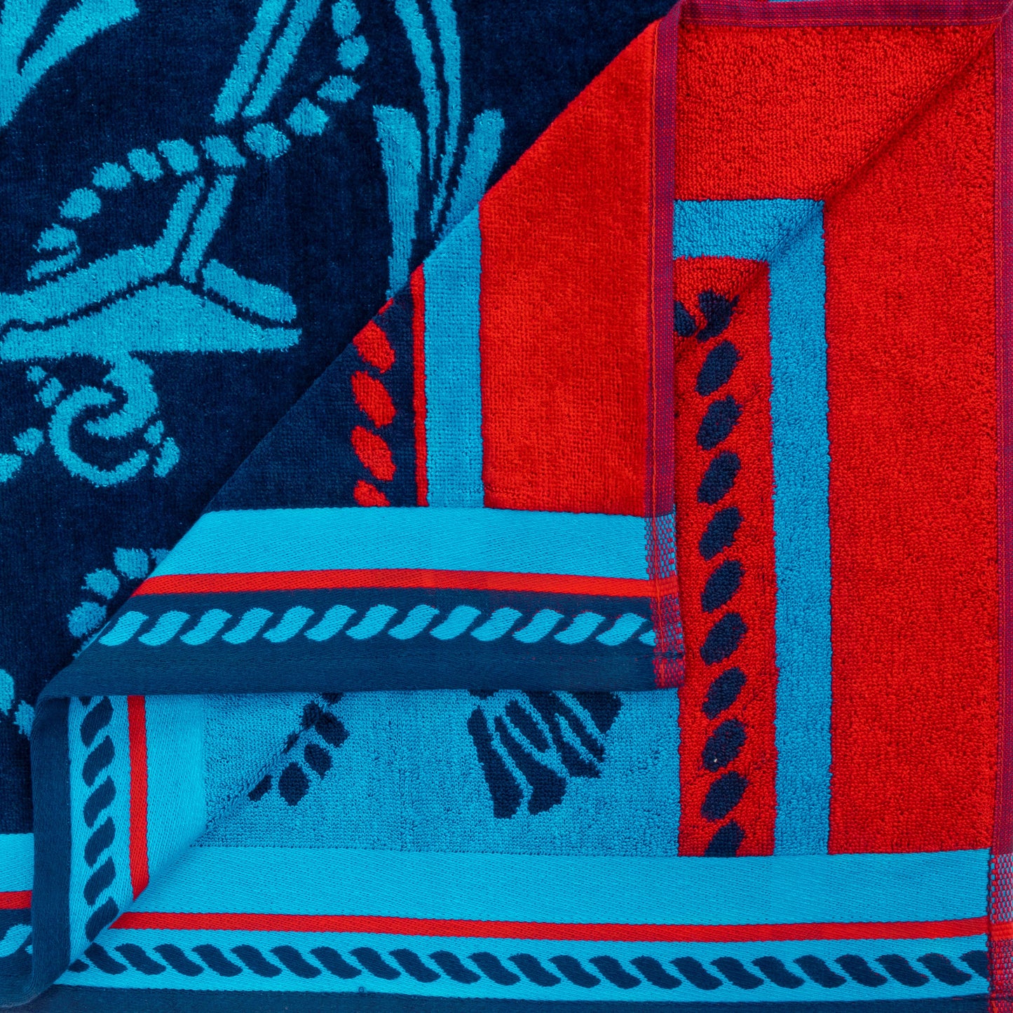 Superior Sailing Cotton Oversized Beach Towel Set - Blue