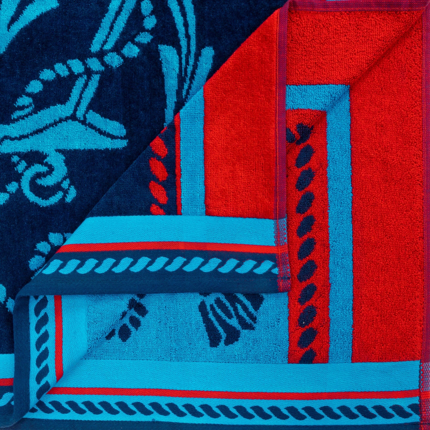 Sailing Egyptian Cotton 4 Piece Oversized Beach Towel Set - Blue