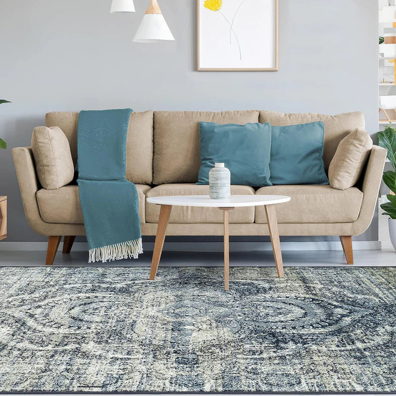 Salford Modern Medallion Non-Slip Indoor Area Rug or Runner