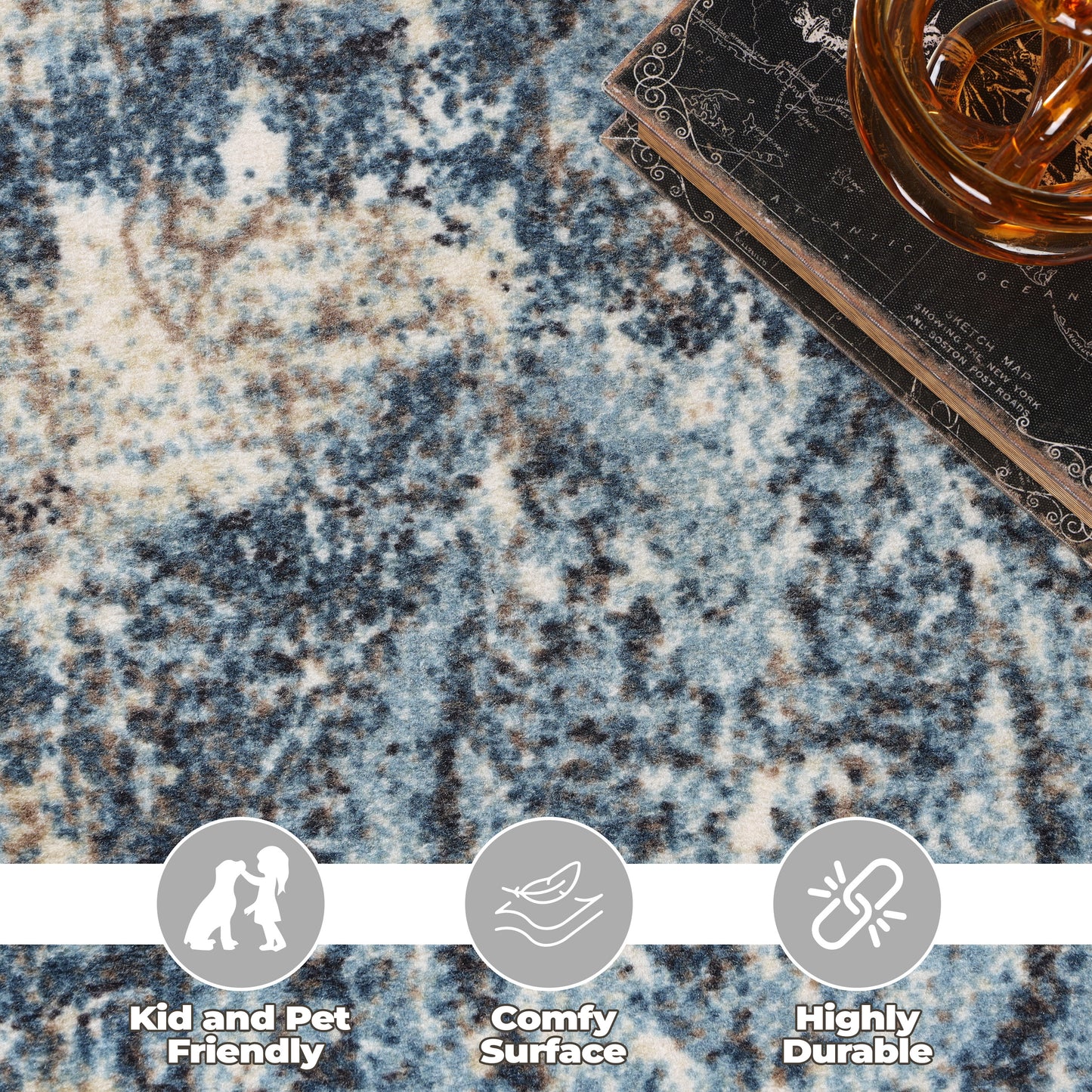 Salford Modern Medallion Non-Slip Indoor Area Rug or Runner