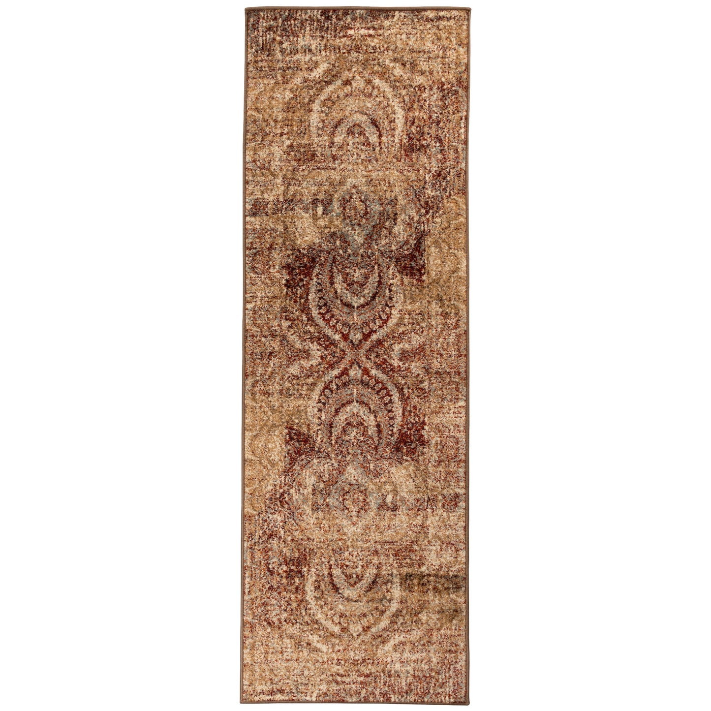 Salford Vintage Abstract Medallion Plush Indoor Area Rug Or Runner - Maroon
