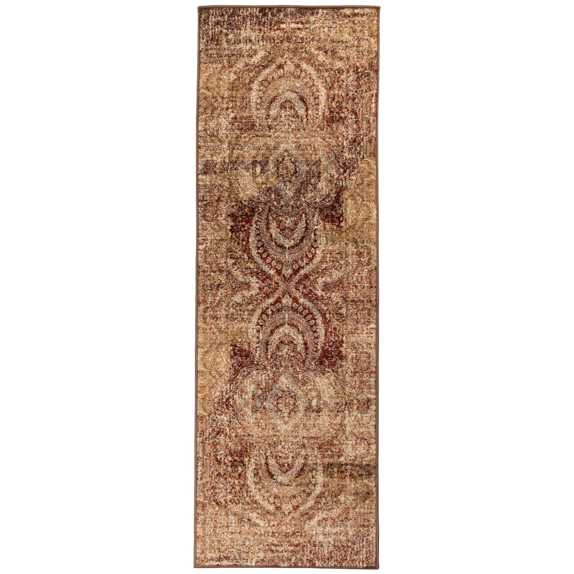 Salford Vintage Abstract Medallion Plush Indoor Area Rug Or Runner - Maroon