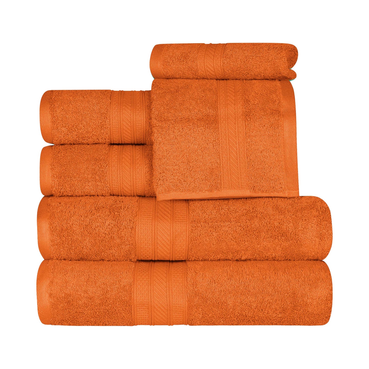 Cotton Heavyweight Absorbent Plush 6 Piece Towel Set - Sandstone