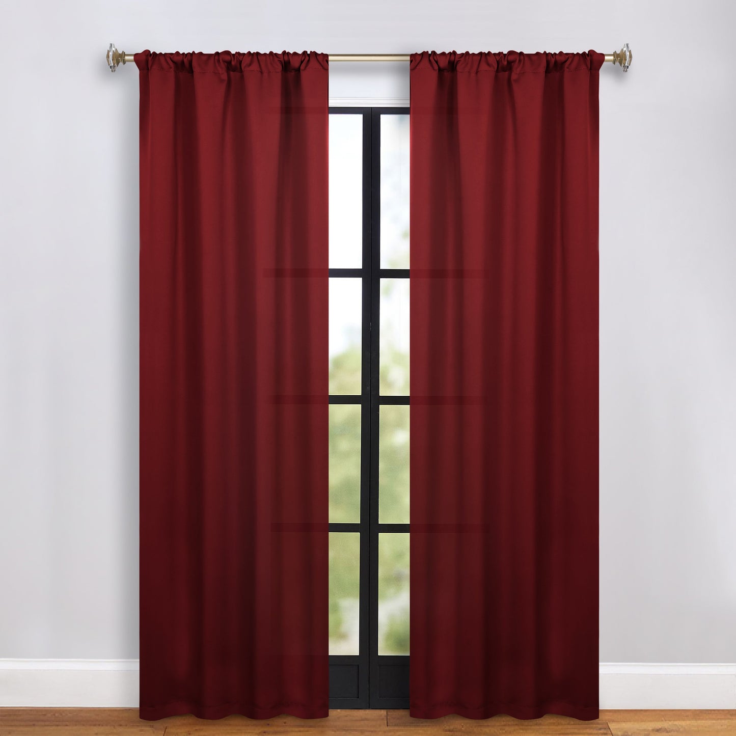 Solid Room Darkening Rod Pocket Blackout Curtain Panels, Set of 2 - Sangaria