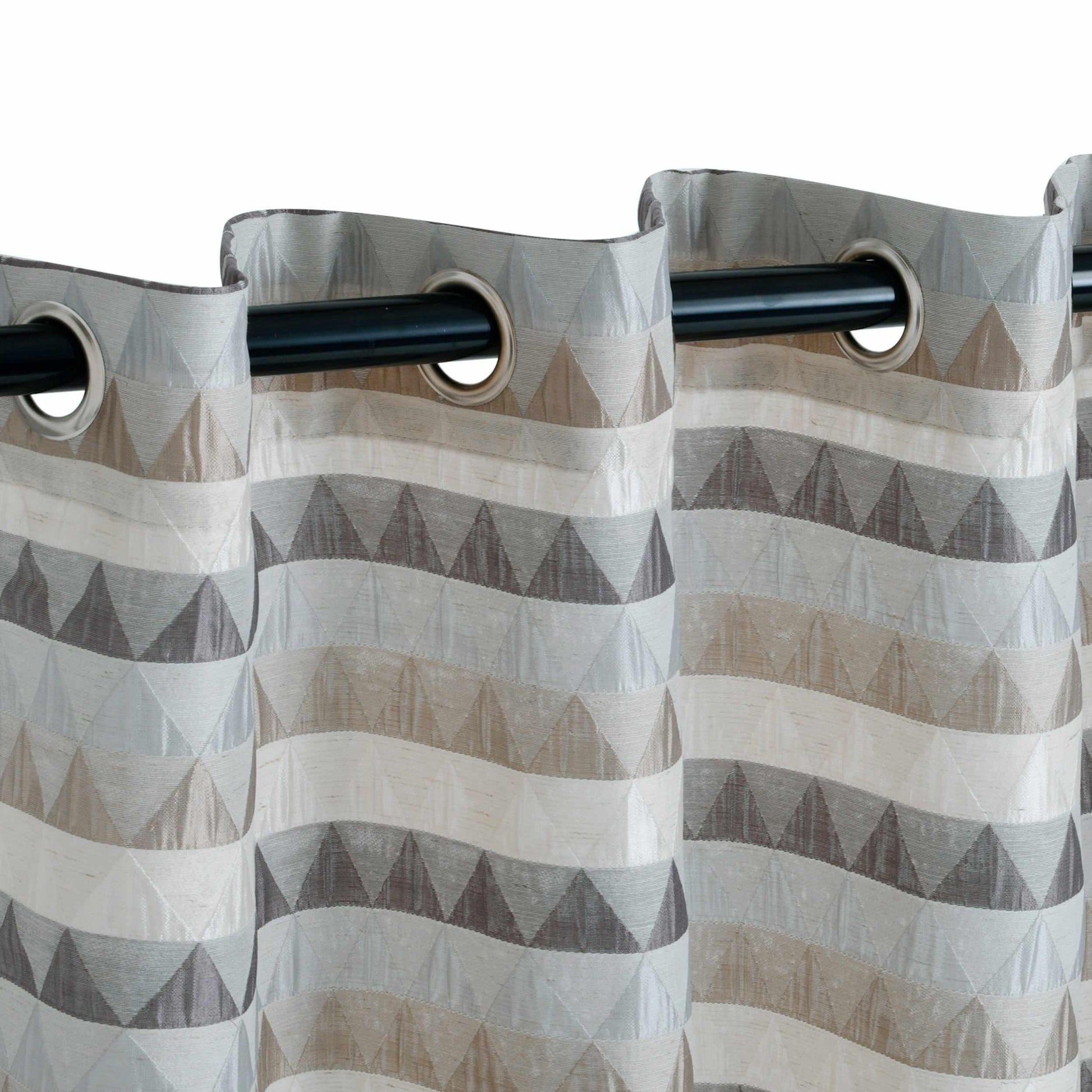 Scalene Shimmering Light Filtering 2-Piece Grommet Curtain Panel Set - Sand