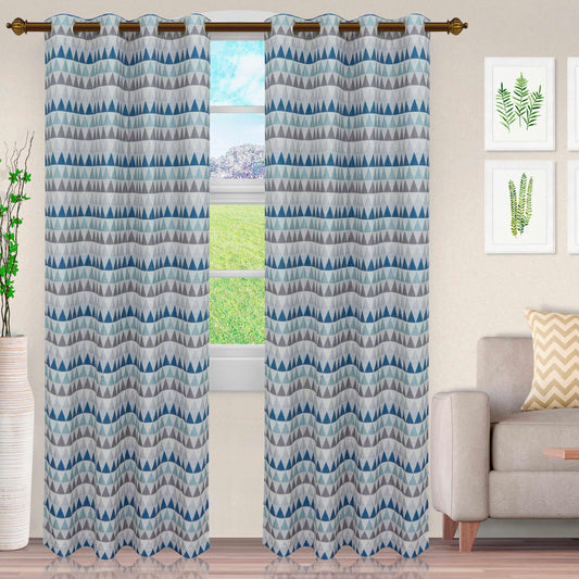 Scalene Shimmering Light Filtering 2-Piece Grommet Curtain Panel Set - Oceanic