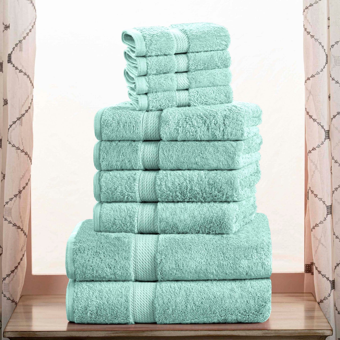 Madison Egyptian Cotton Pile Plush Heavyweight 10 Piece Towel Set