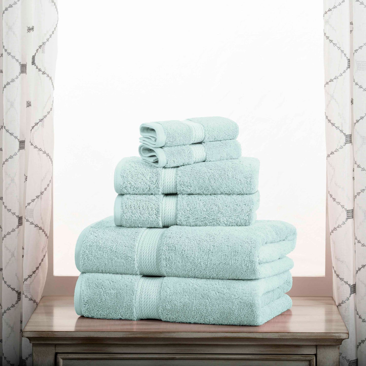 Madison Egyptian Cotton Pile Plush Heavyweight 6 Piece Towel Set