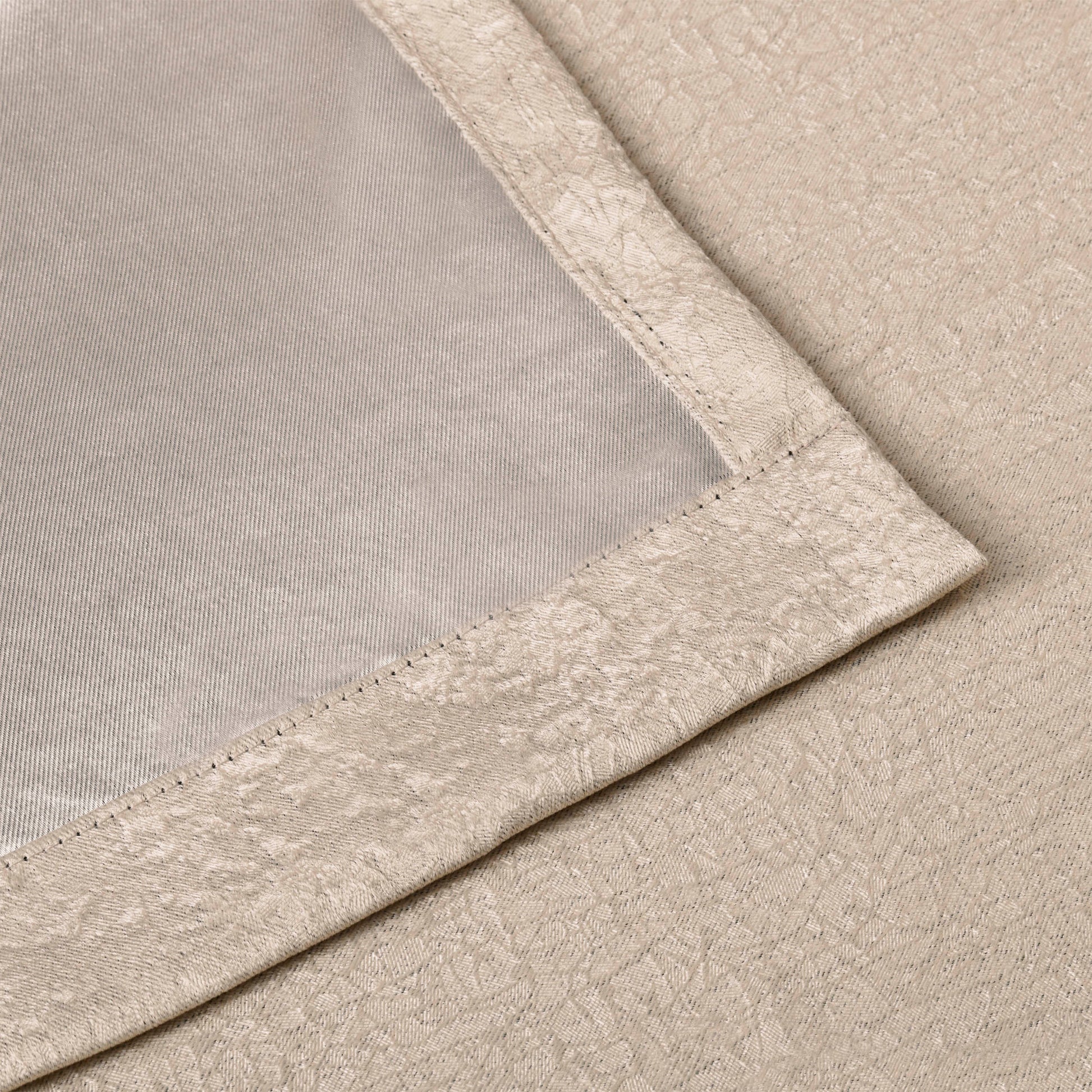 Blackout Senna Solid Textured Grommet Curtain Panels - Beige