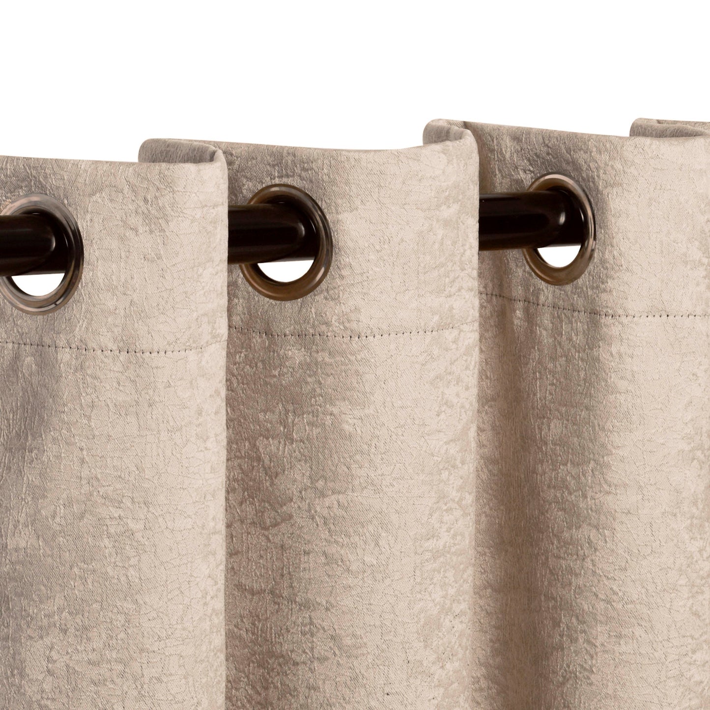 Blackout Senna Solid Textured Grommet Curtain Panels - Beige