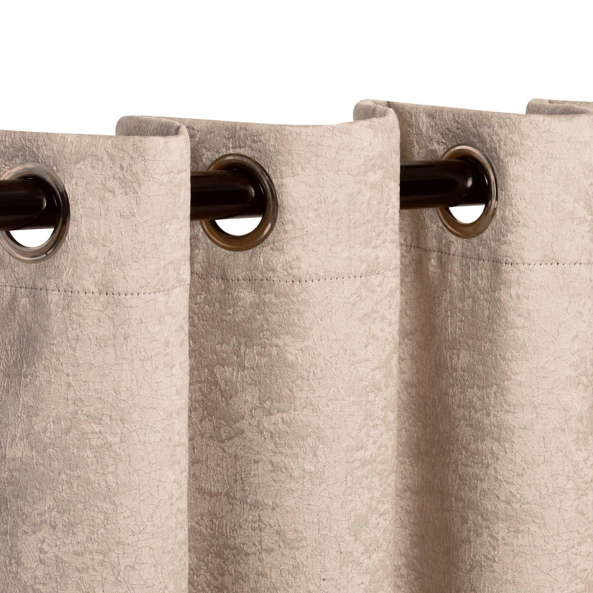 Blackout Senna Solid Textured Grommet Curtain Panels - Beige