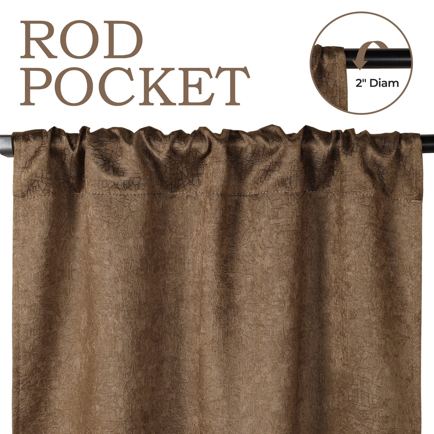 Blackout Senna Solid Textured Grommet Curtain Panels - Bronze Olive