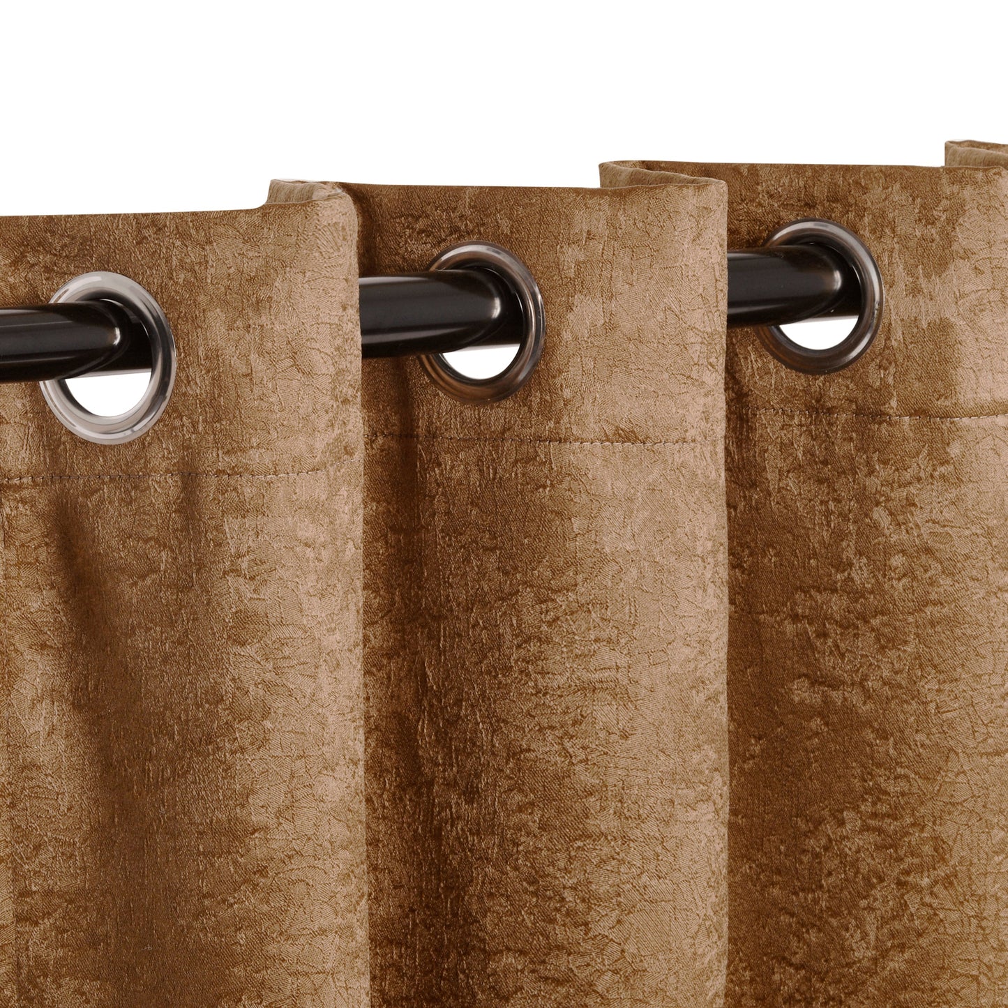 Blackout Senna Solid Textured Grommet Curtain Panels - Bronze Olive