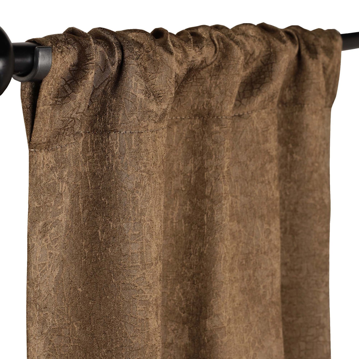 Blackout Senna Solid Textured Grommet Curtain Panels - Bronze Olive