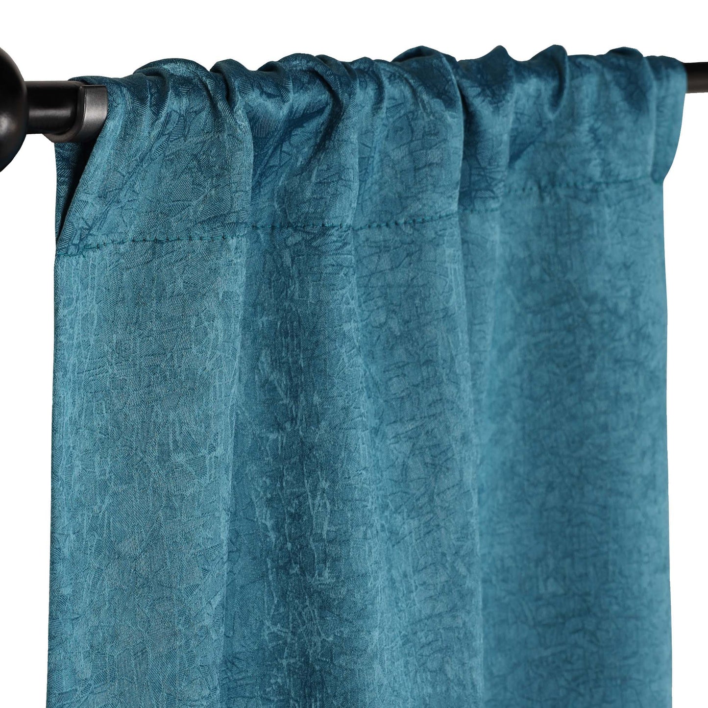 Blackout Senna Solid Textured Grommet Curtain Panels - Deep Sea