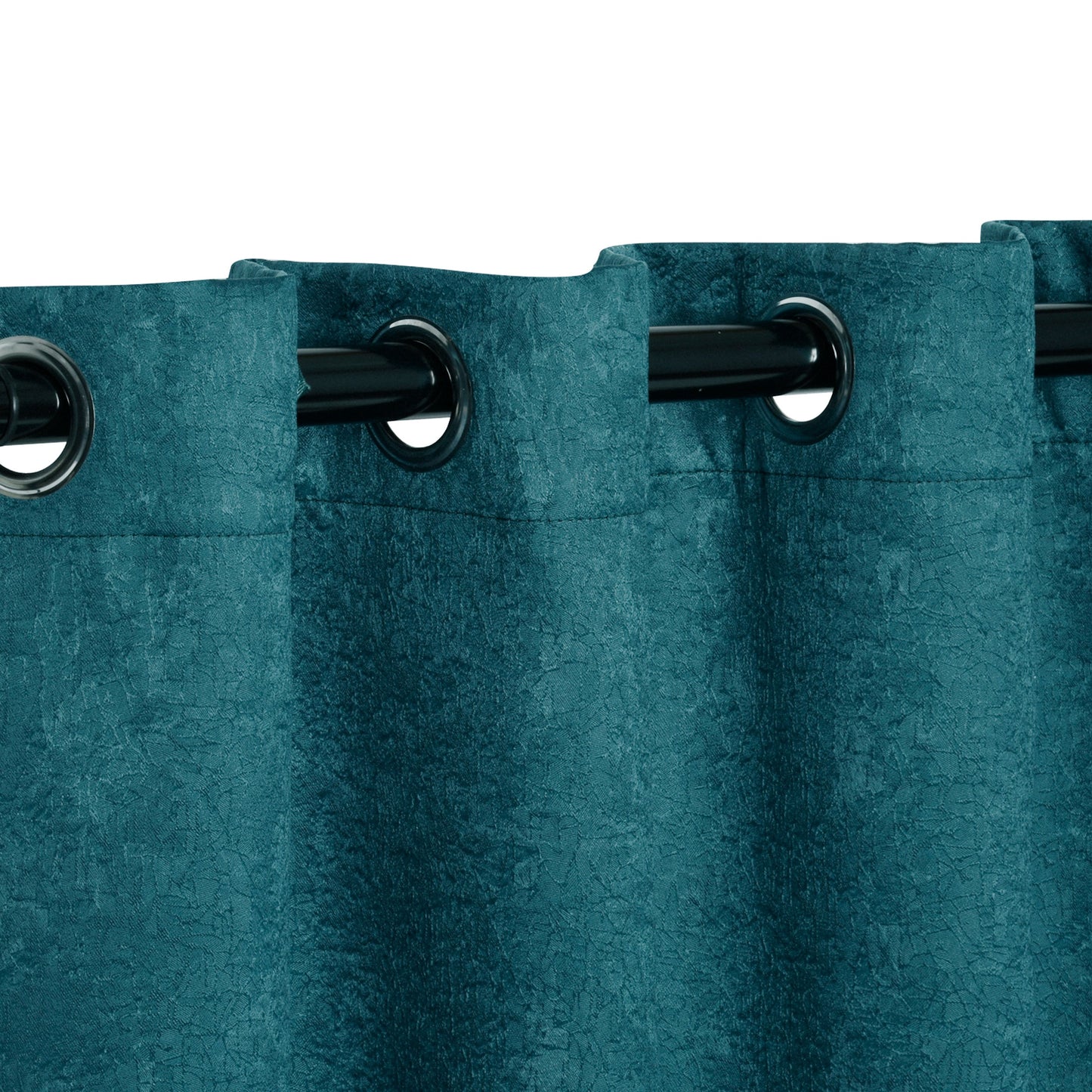 Blackout Senna Solid Textured Grommet Curtain Panels - Deep Sea