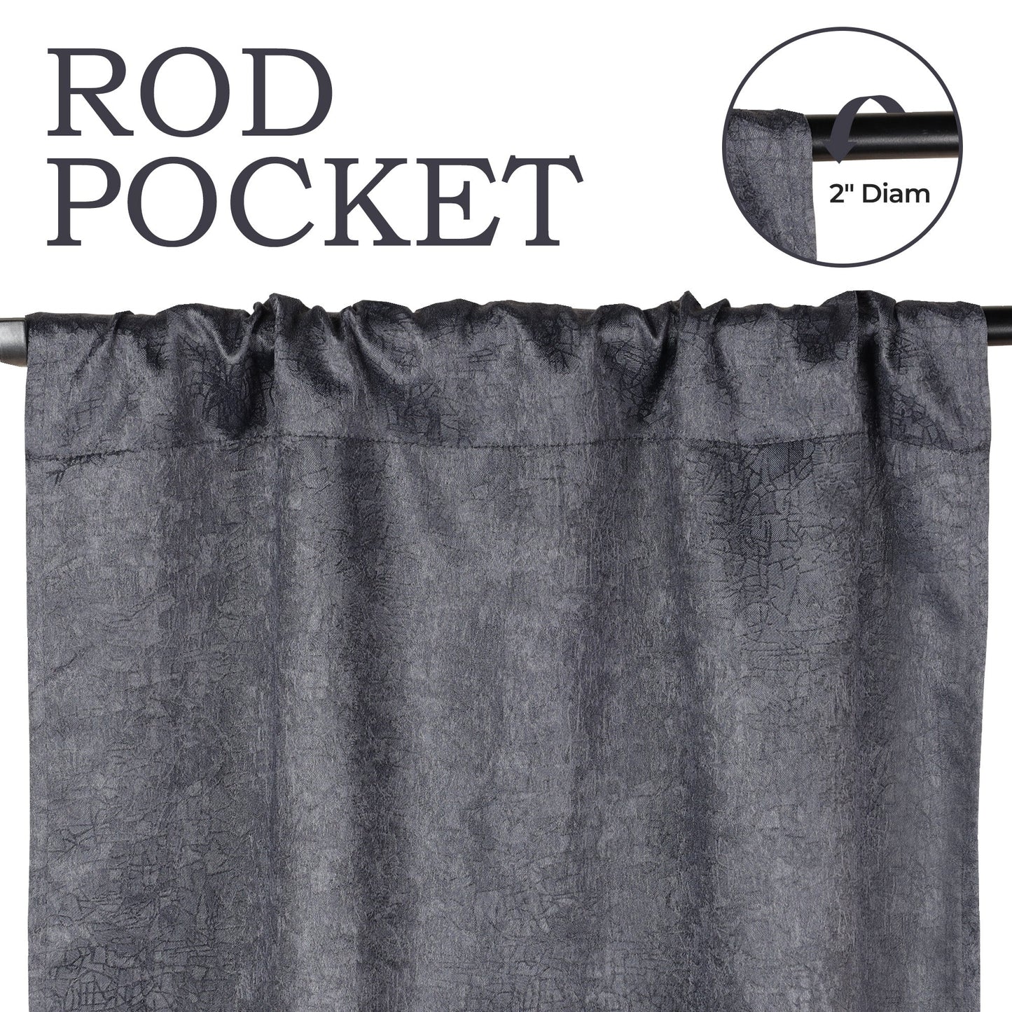 Blackout Senna Solid Textured Grommet Curtain Panels - Midnight Blue