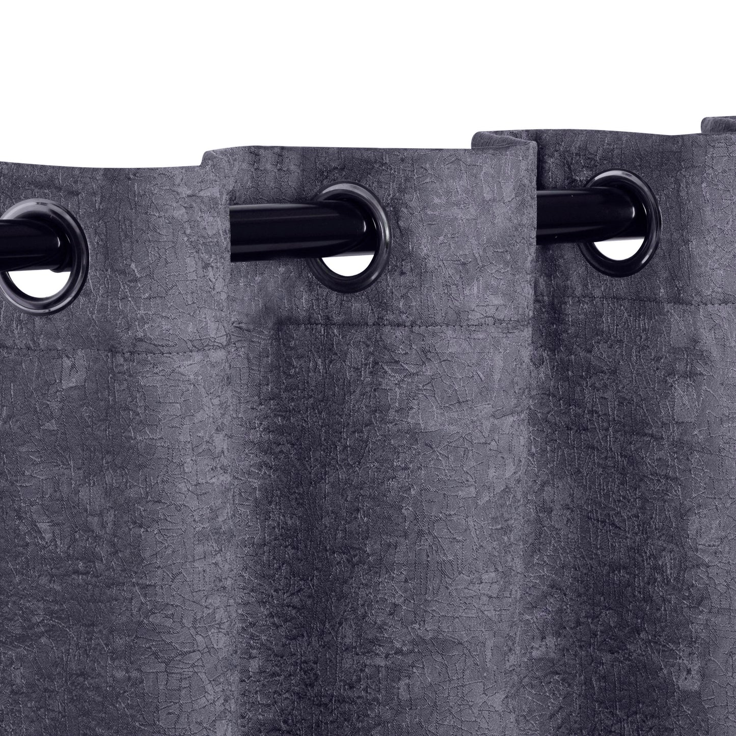 Blackout Senna Solid Textured Grommet Curtain Panels - Midnight Blue