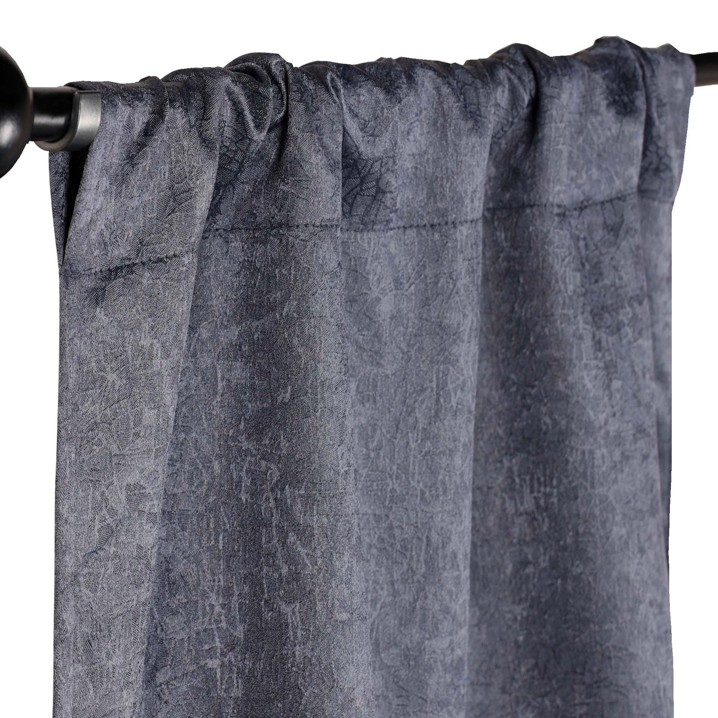 Blackout Senna Solid Textured Grommet Curtain Panels - Midnight Blue