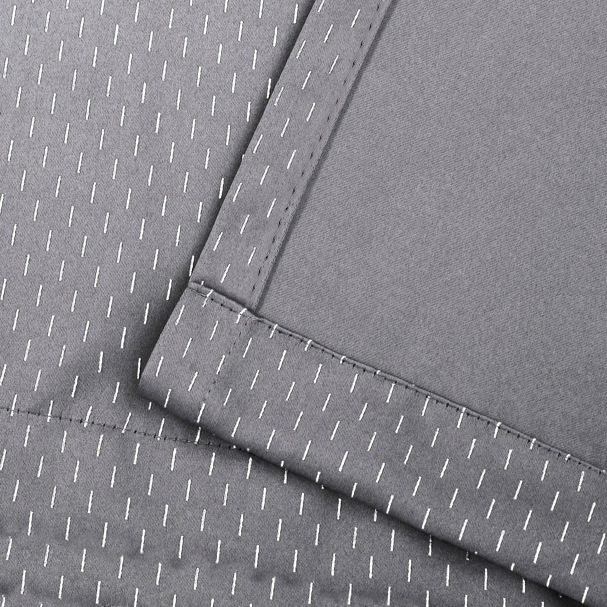 Blackout Solid Shimmer Grommet Curtain Panel Set 42" - Silver