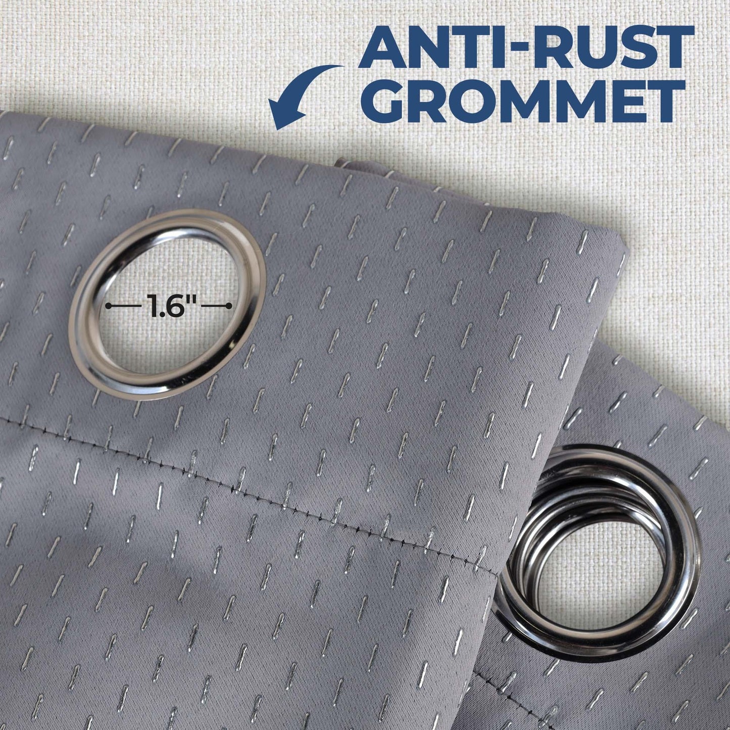 Blackout Solid Shimmer Grommet Curtain Panel Set 42" - Silver