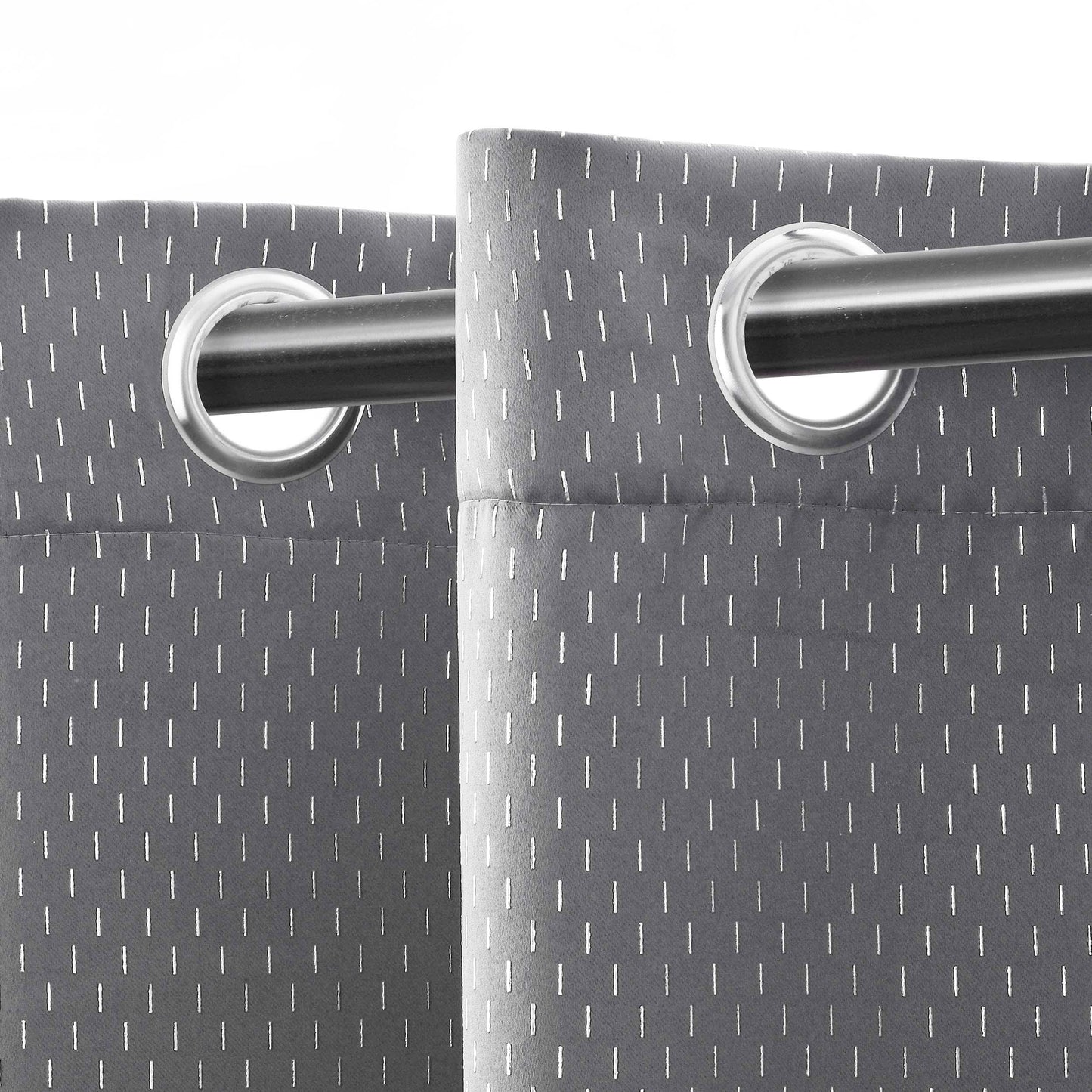 Blackout Solid Shimmer Grommet Curtain Panel Set 42" - Silver