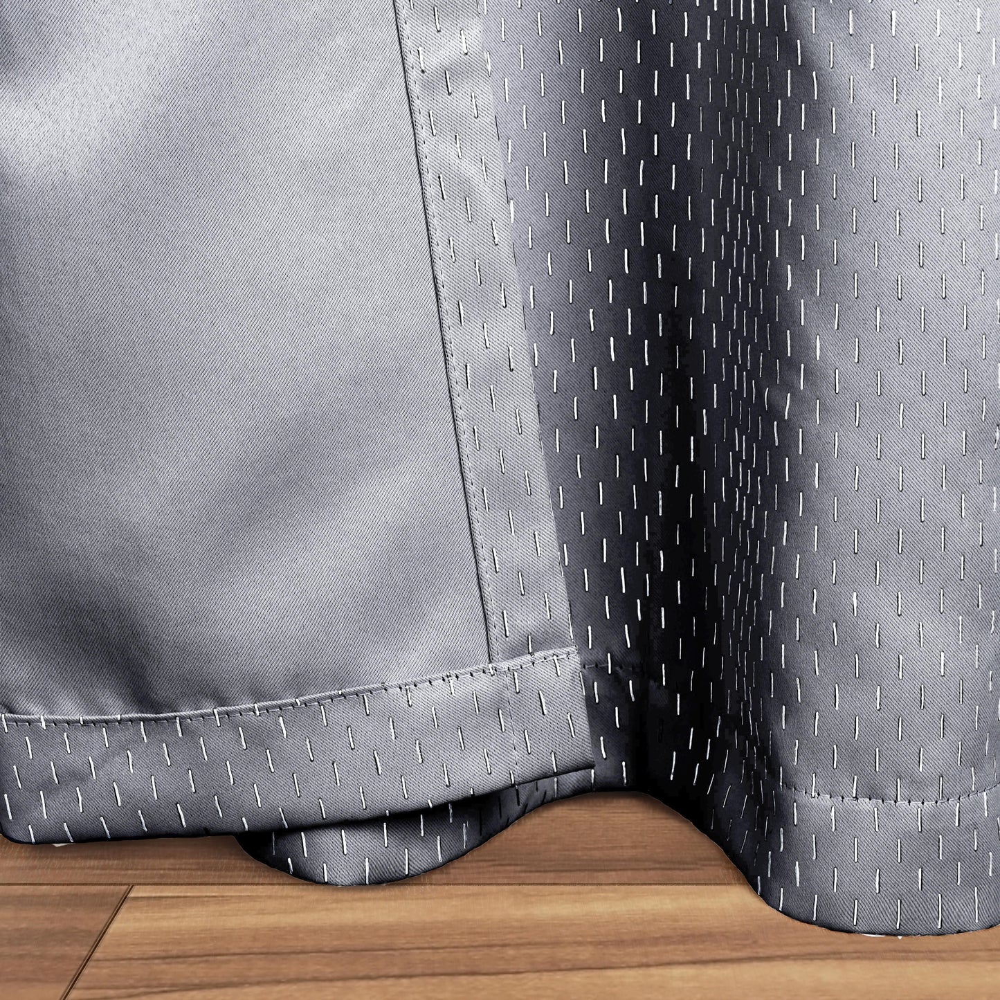 Blackout Solid Shimmer Grommet Curtain Panel Set 42" - Silver