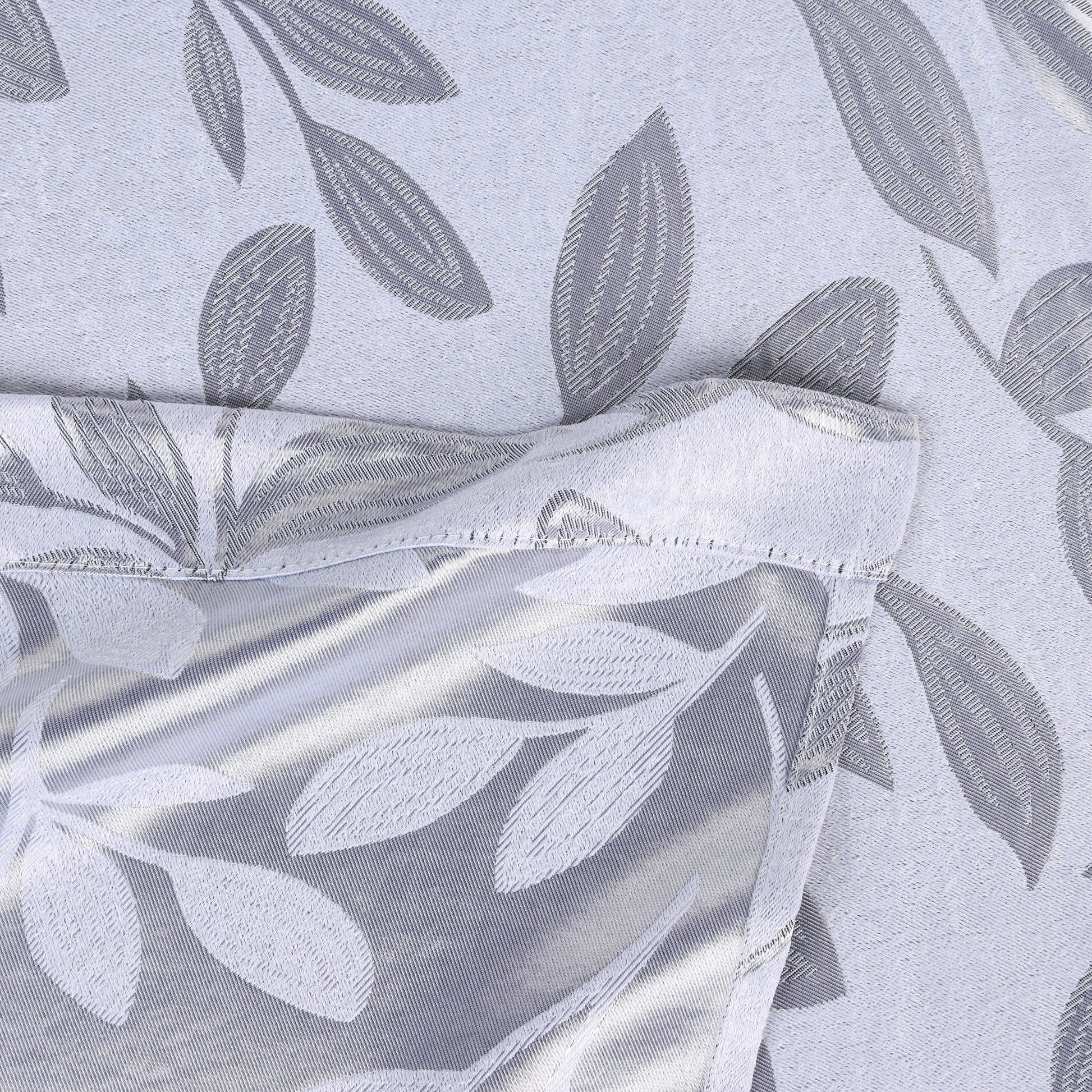 Leaves Room Darkening Grommet Blackout Curtain Panels, Set of 2 - Silver