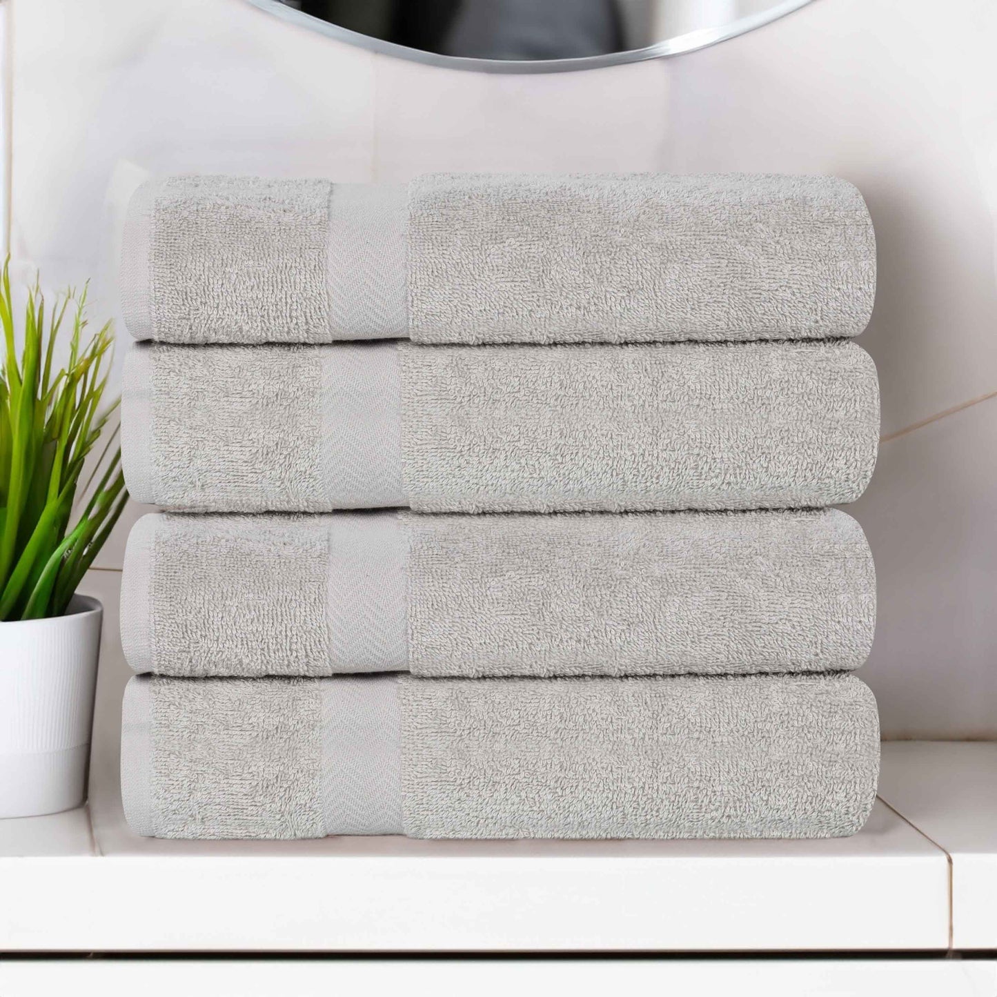 Cotton Highly Absorbent Eco-Friendly Quick Dry 4 Piece Bath Towel Set