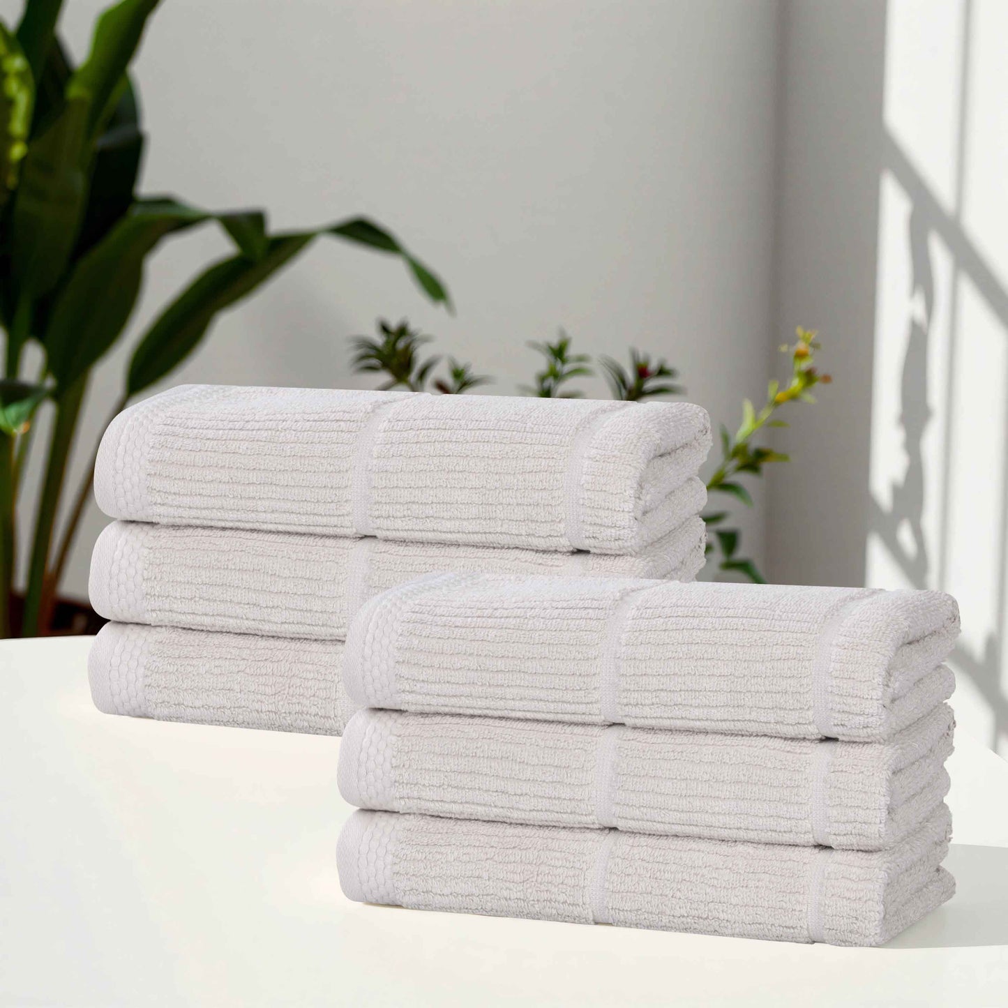 Milo Smart Twist Cotton Medium Weight Solid Hand Towels, Set of 6