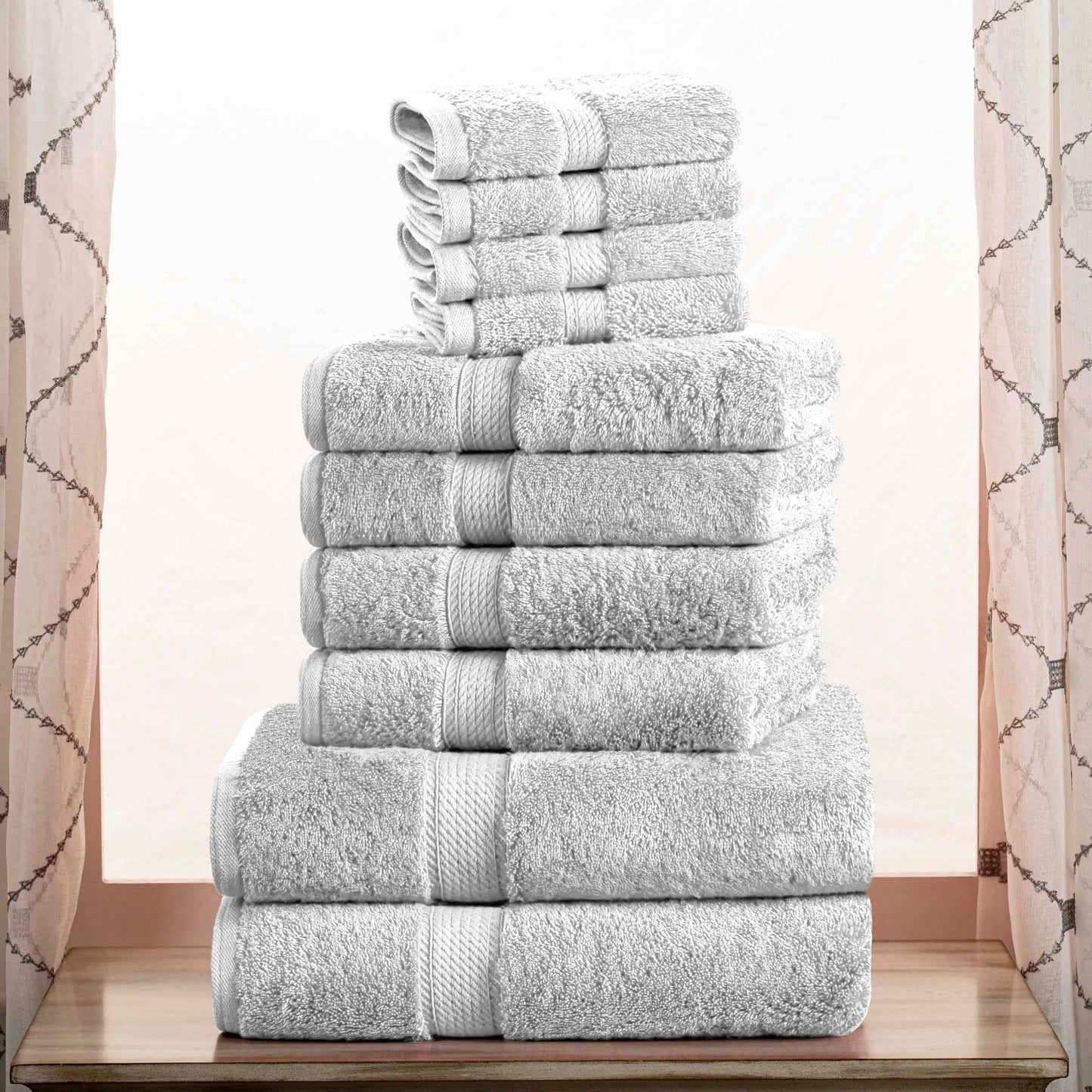 Madison Egyptian Cotton Pile Plush Heavyweight 10 Piece Towel Set