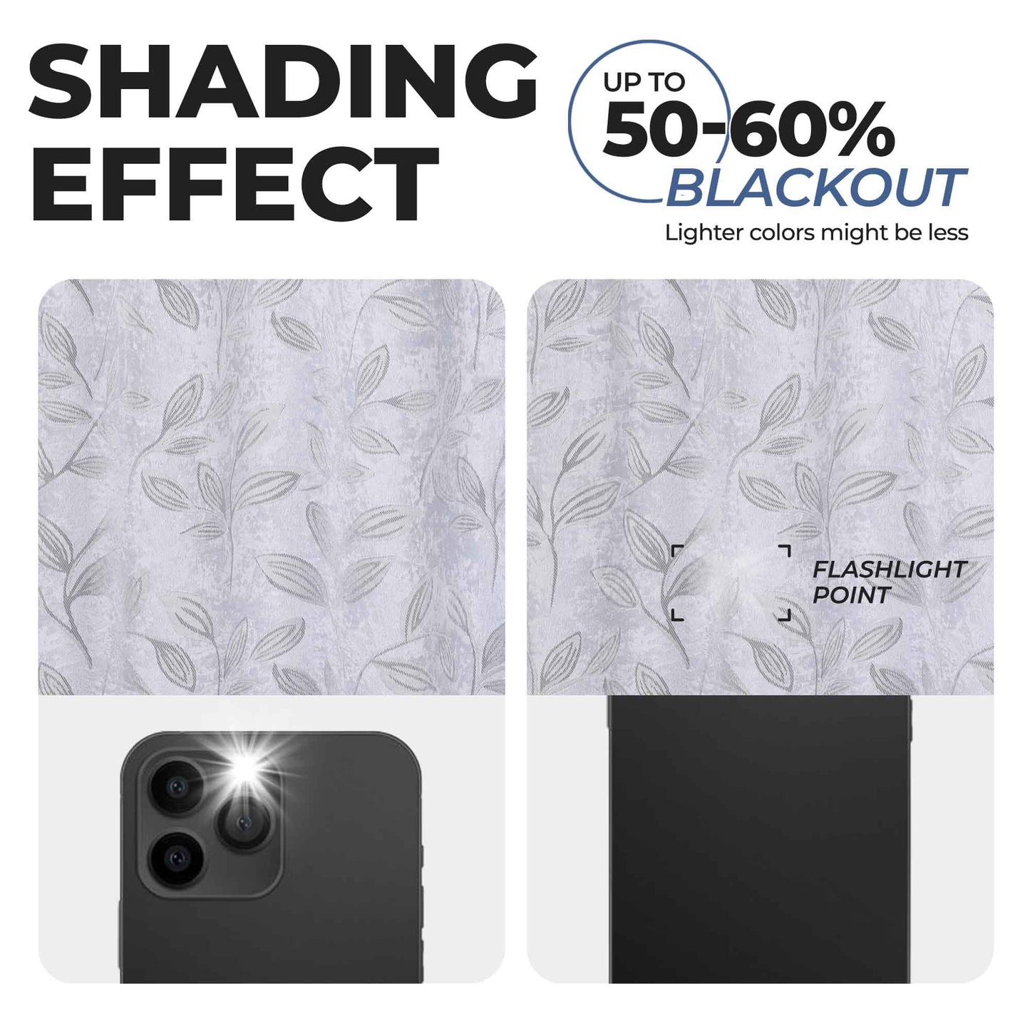 Leaves Room Darkening Washable Blackout Curtain Panels, Set of 2