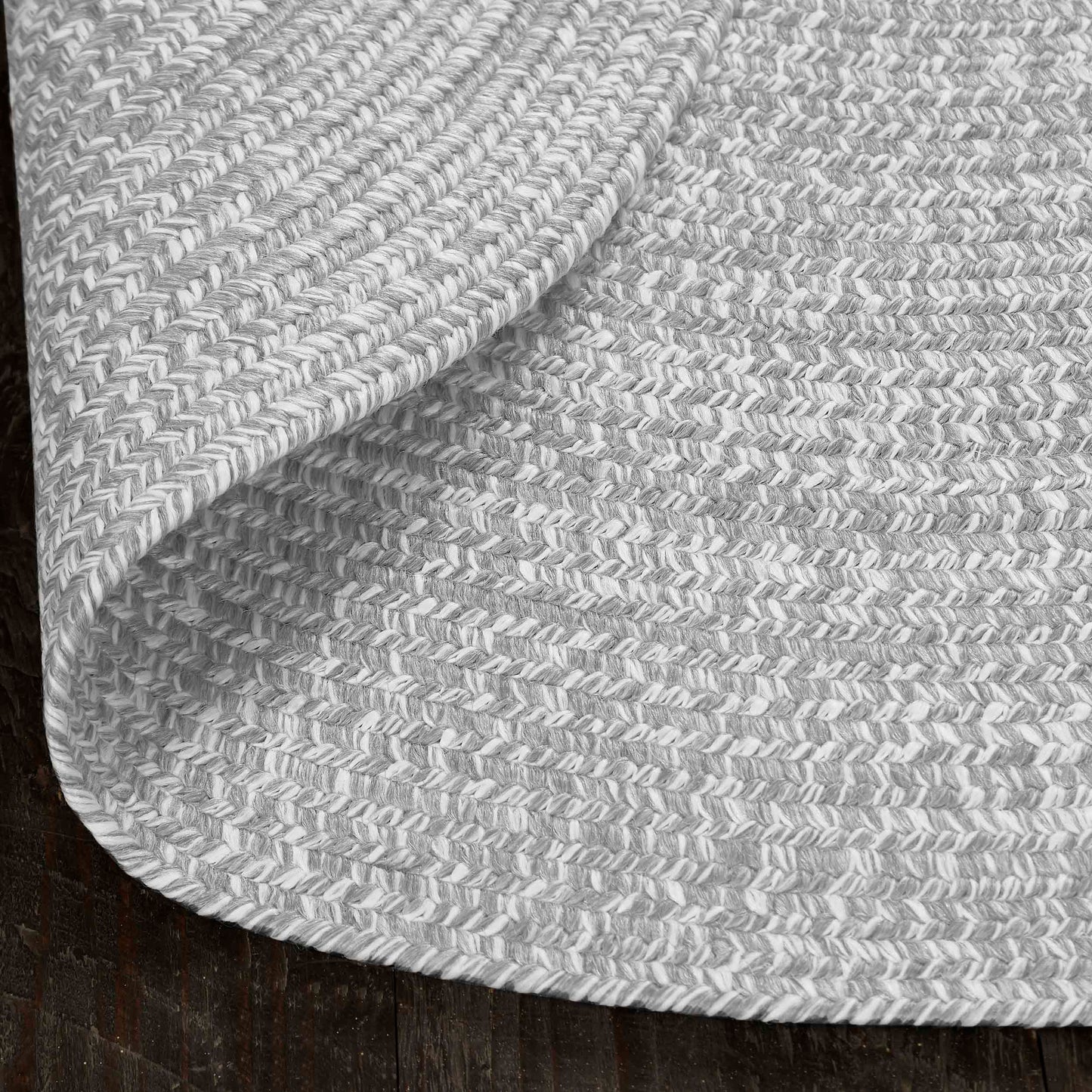 Reversible Braided Eco-Friendly Area Rug Indoor Outdoor Rugs - Slate/White