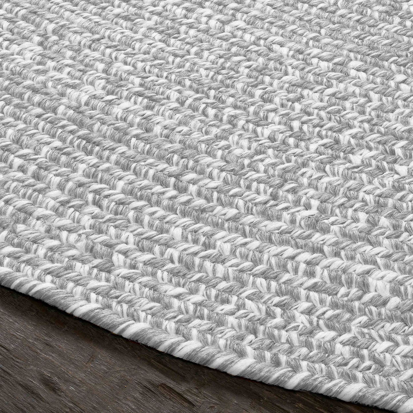 Reversible Braided Eco-Friendly Area Rug Indoor Outdoor Rugs - Slate/White