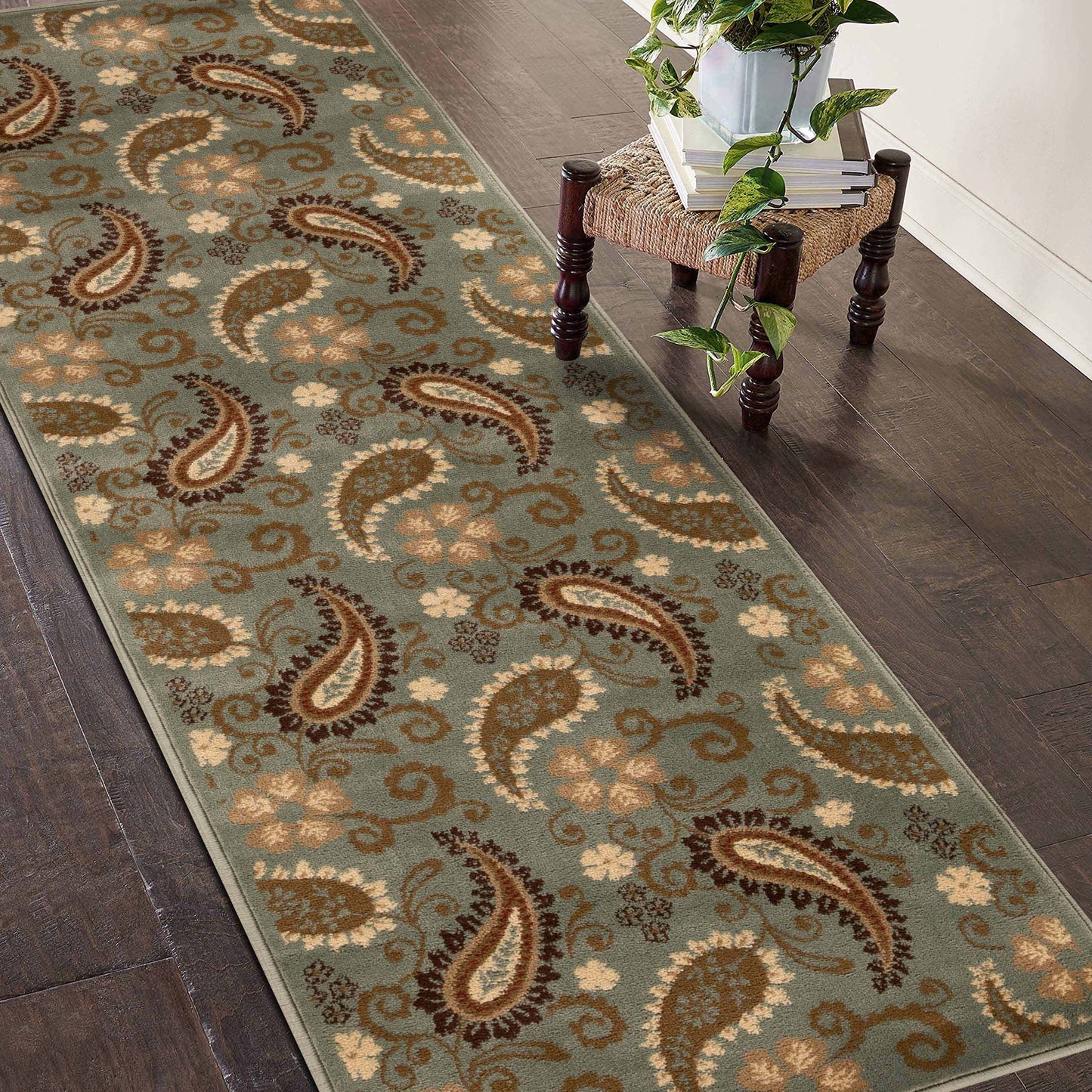 Parkway Vintage Floral Indoor Area Rug or Runner Rug - Slate