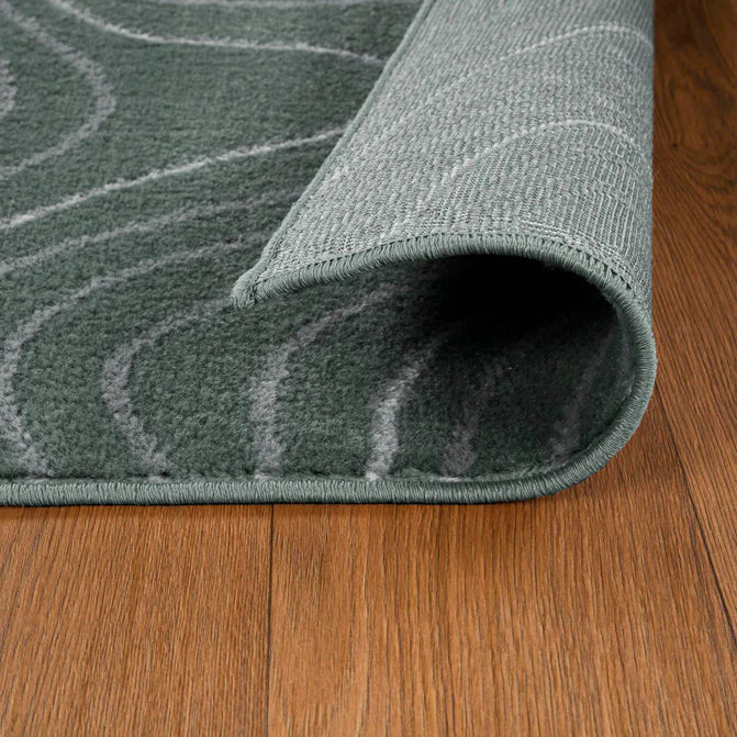 Veer Modern Abstract Wood Grain Indoor Area Rug or Runner - Slate