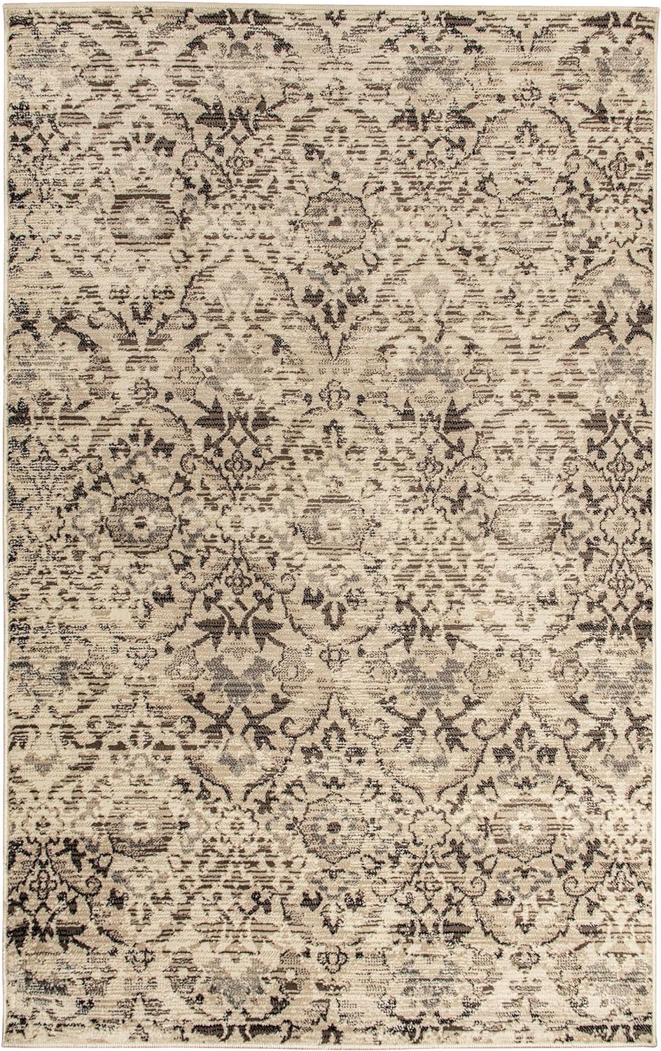 Tamara Modern Farmhouse Floral Damask Indoor Area Rug - Slate