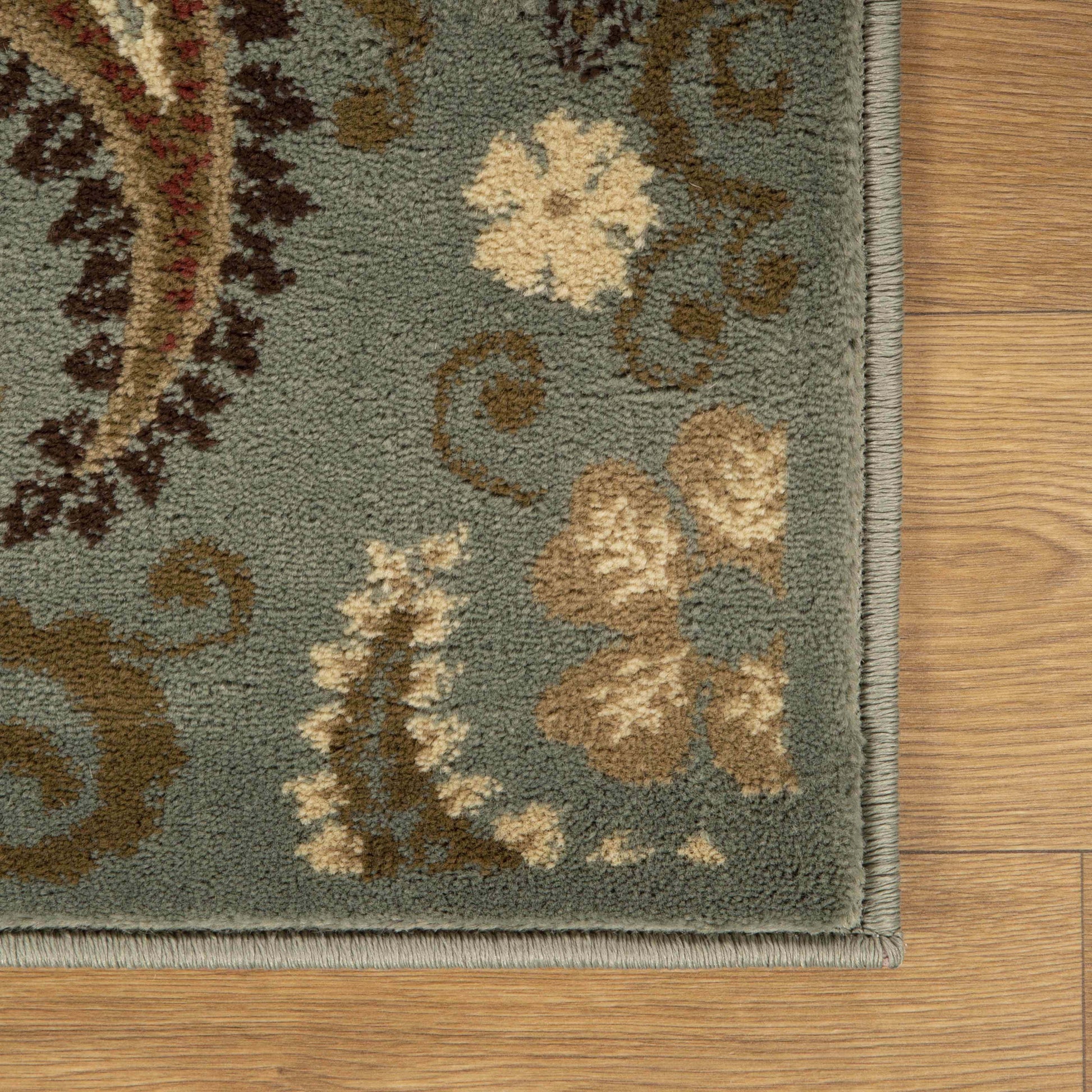 Parkway Vintage Floral Indoor Area Rug or Runner Rug - Slate