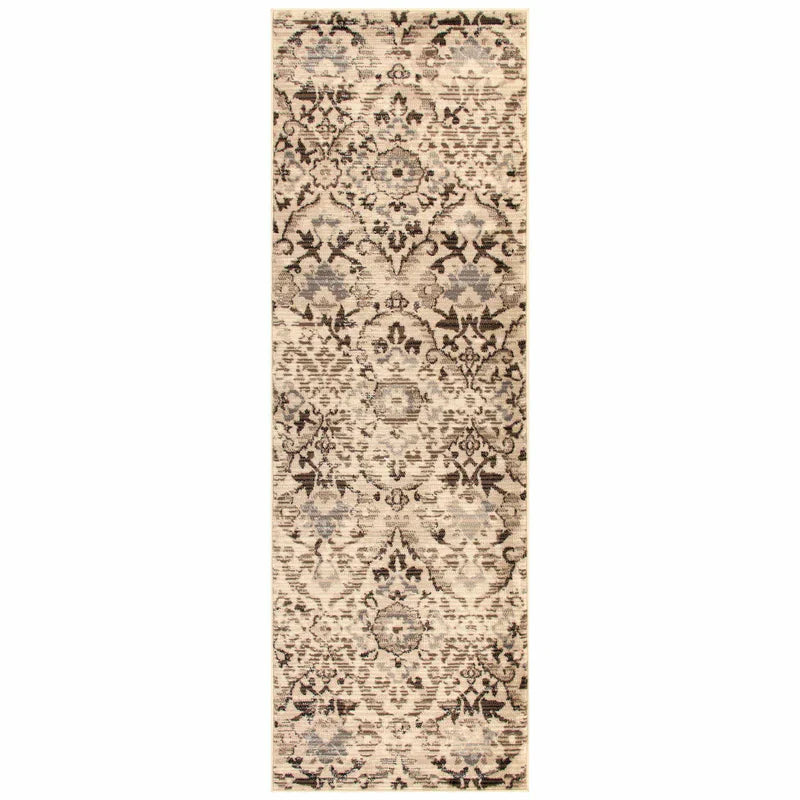 Tamara Modern Farmhouse Floral Damask Indoor Area Rug - Slate