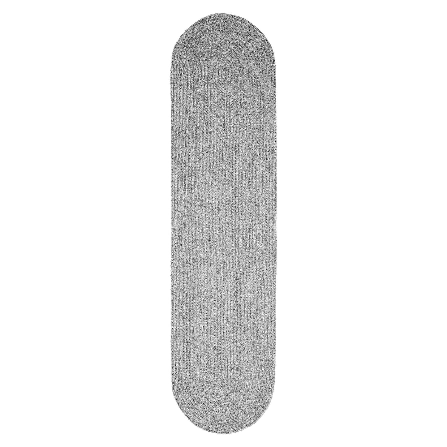 Classic Braided Weave Oval Area Rug Indoor Outdoor Rugs - Slate