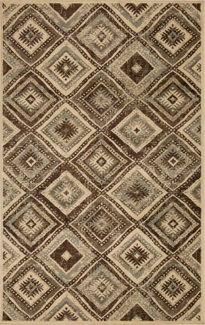 Losange Farmhouse Southwestern Diamonds Indoor Area Rug or Runner - Slate