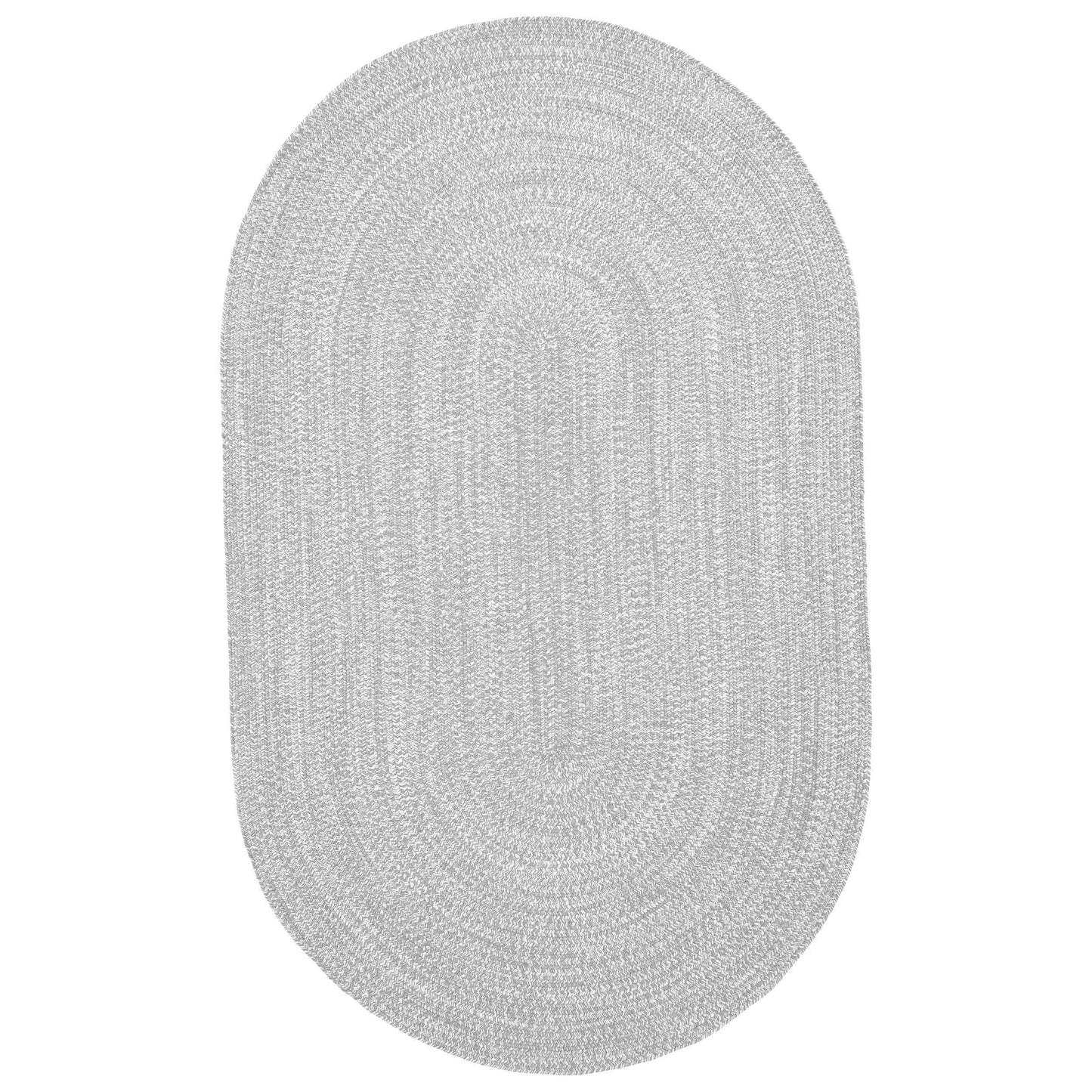 Reversible Braided Eco-Friendly Area Rug Indoor Outdoor Rugs - Slate/White