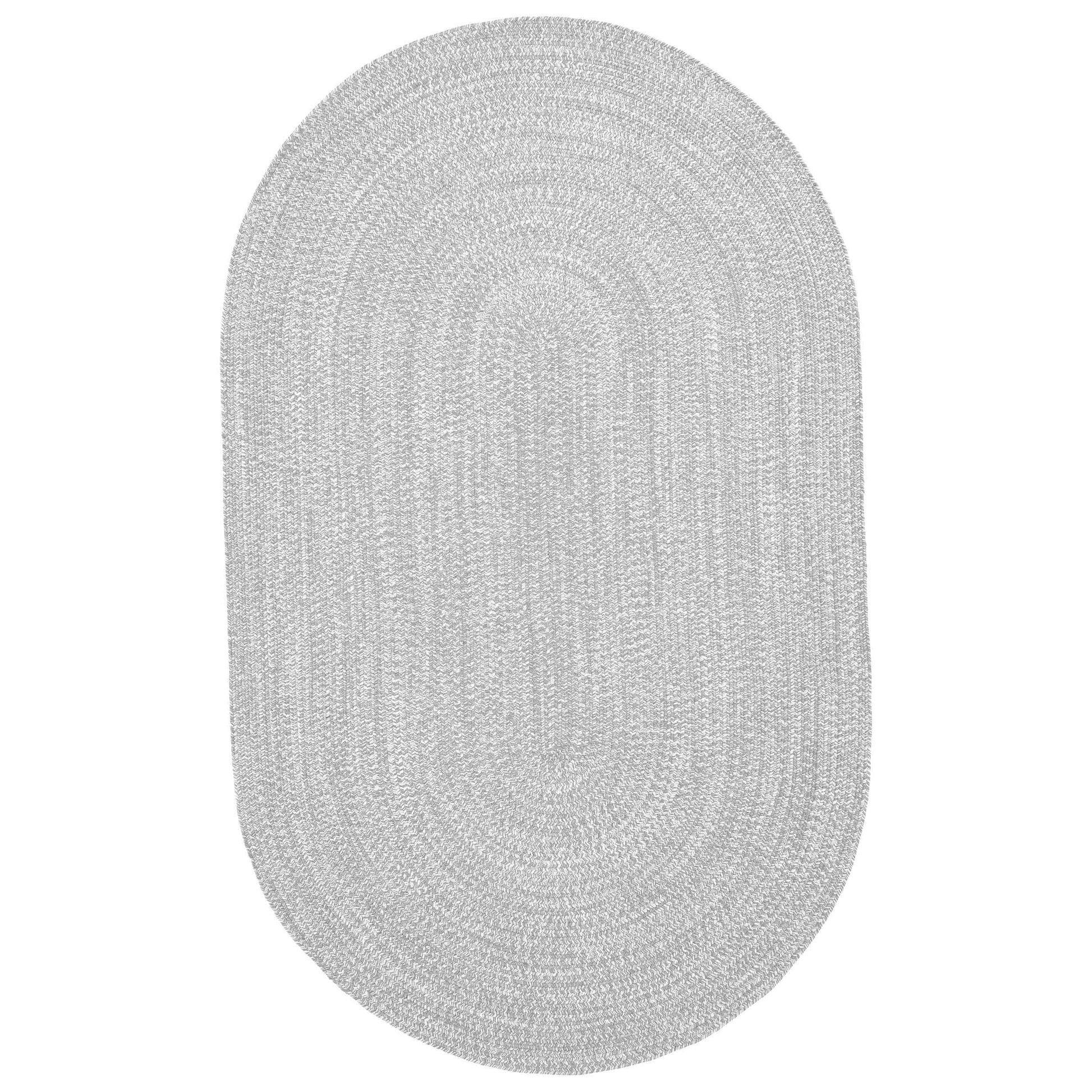 Reversible Braided Eco-Friendly Area Rug Indoor Outdoor Rugs - Slate/White